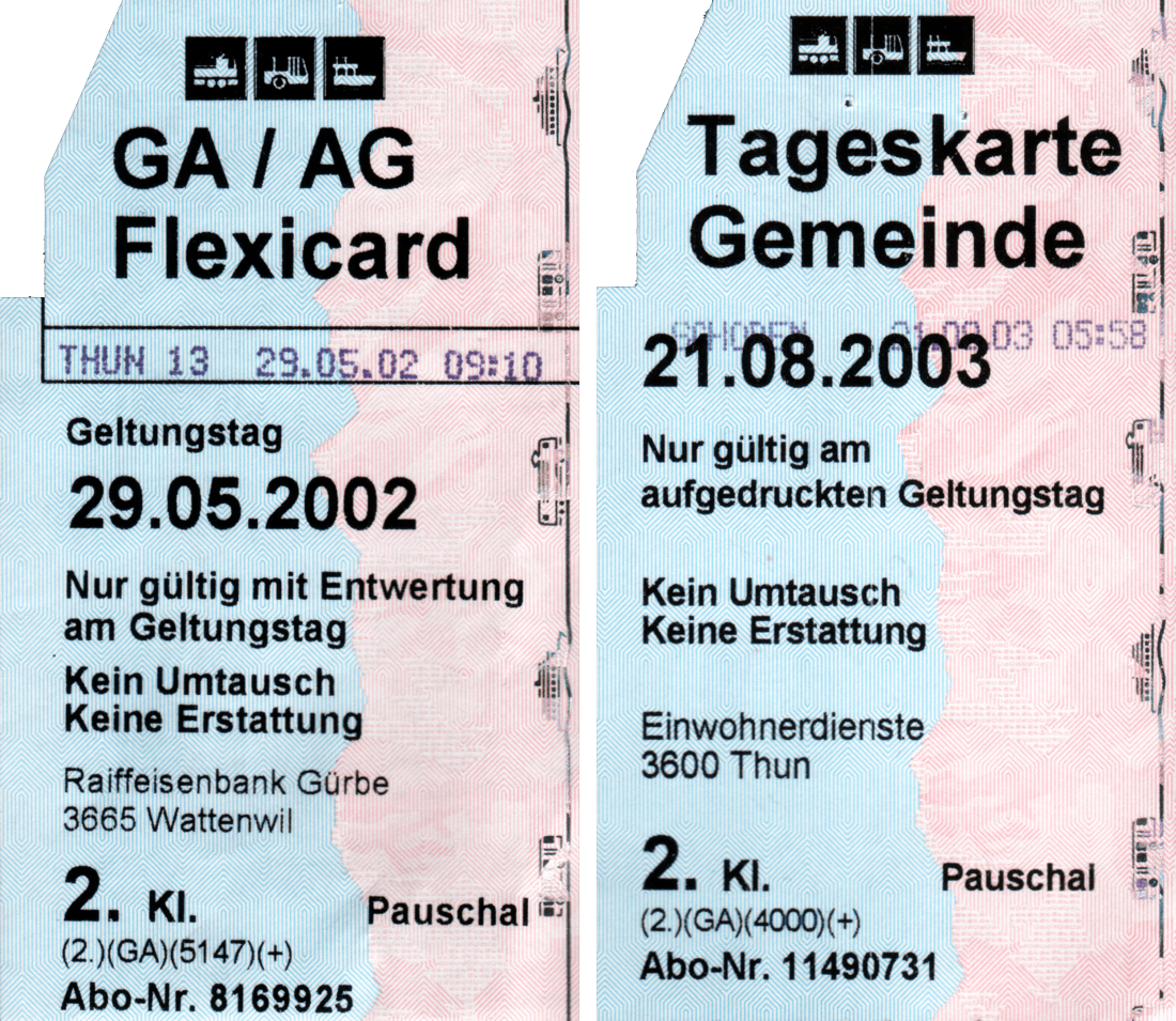 GA Flexicard war der Vorgänger der Tageskarte Gemeinde